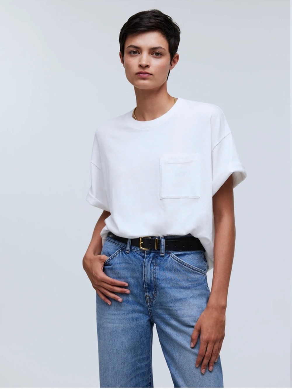 Madewell Top XS Pocket Tee White
